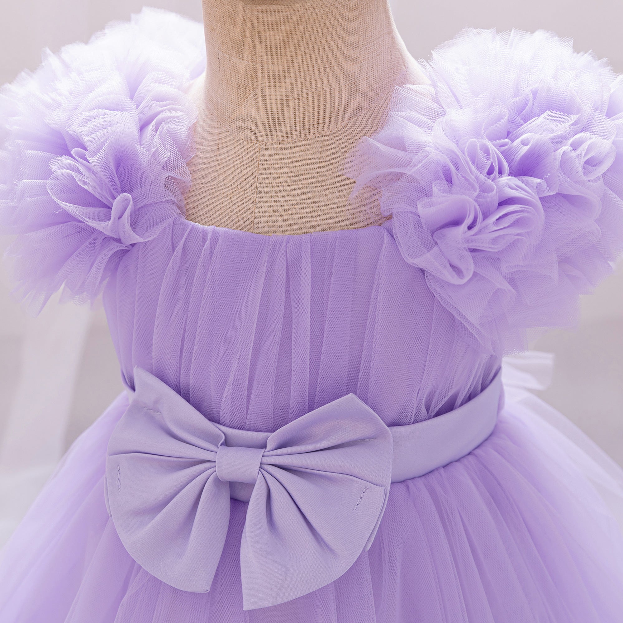 Girls  Net A-Line Midi Dress