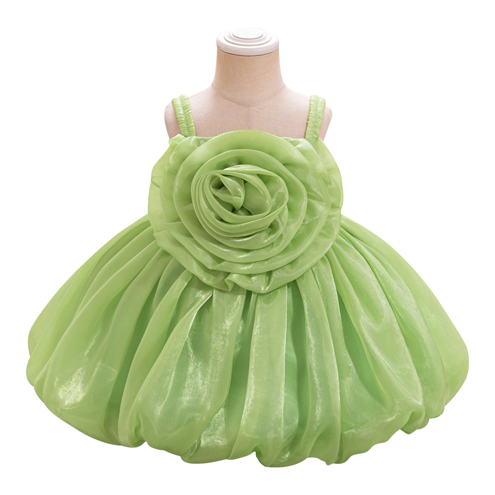 Girls Shoulder Straps Balloon Dress