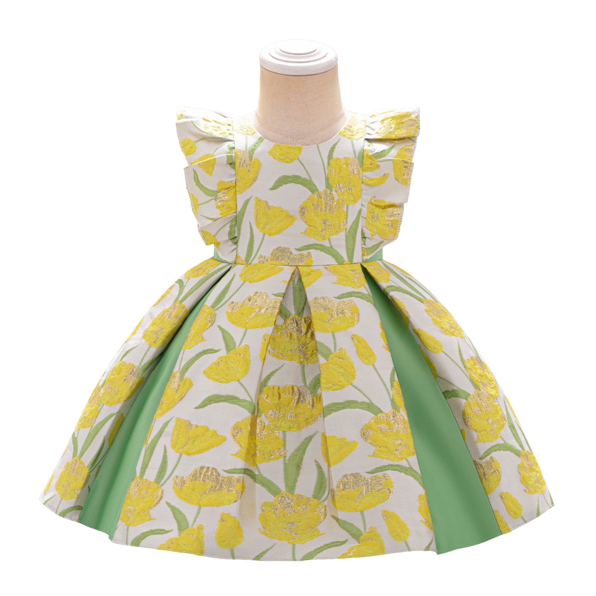Girls Floral Printed Fit and Flare Dress