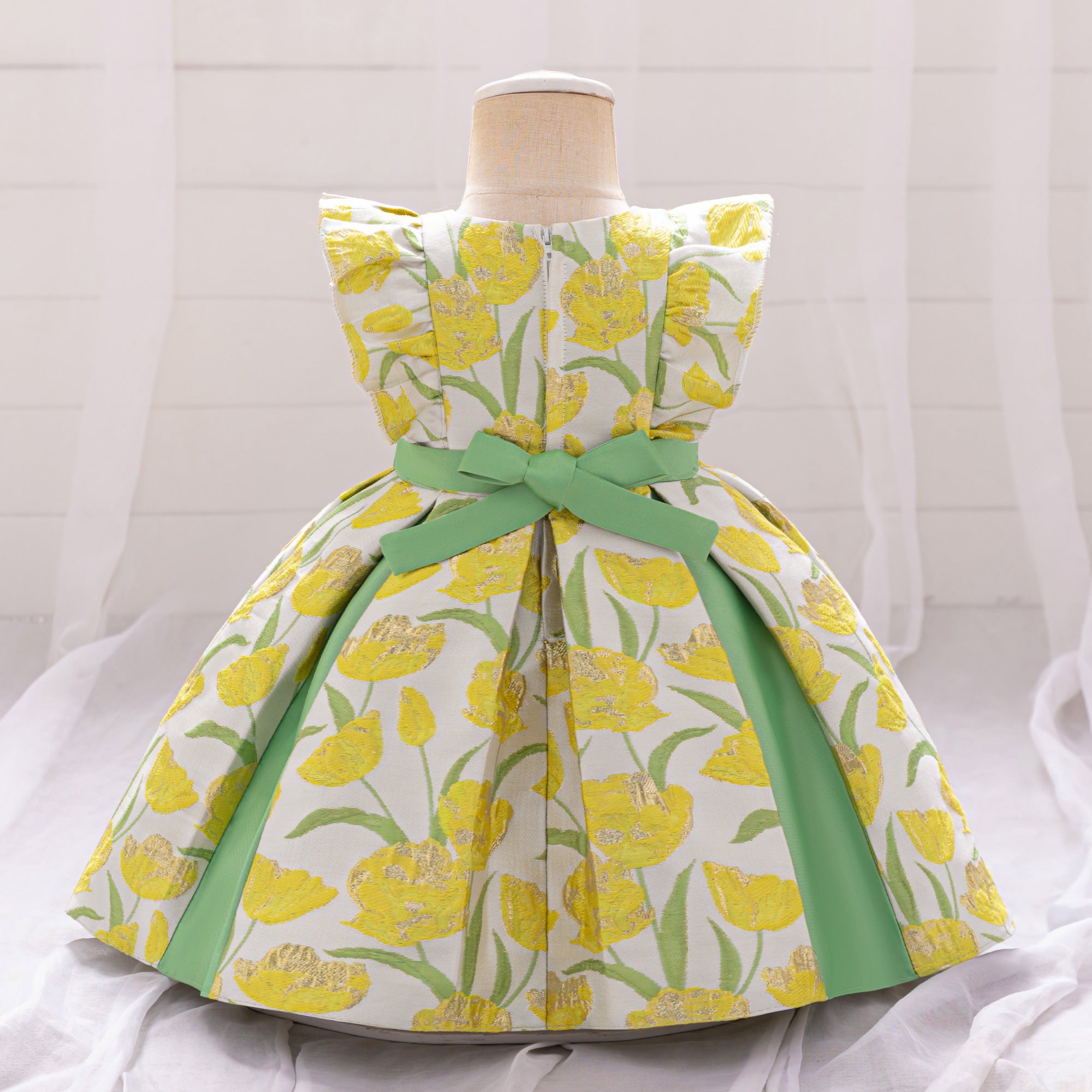 Girls Floral Printed Fit and Flare Dress