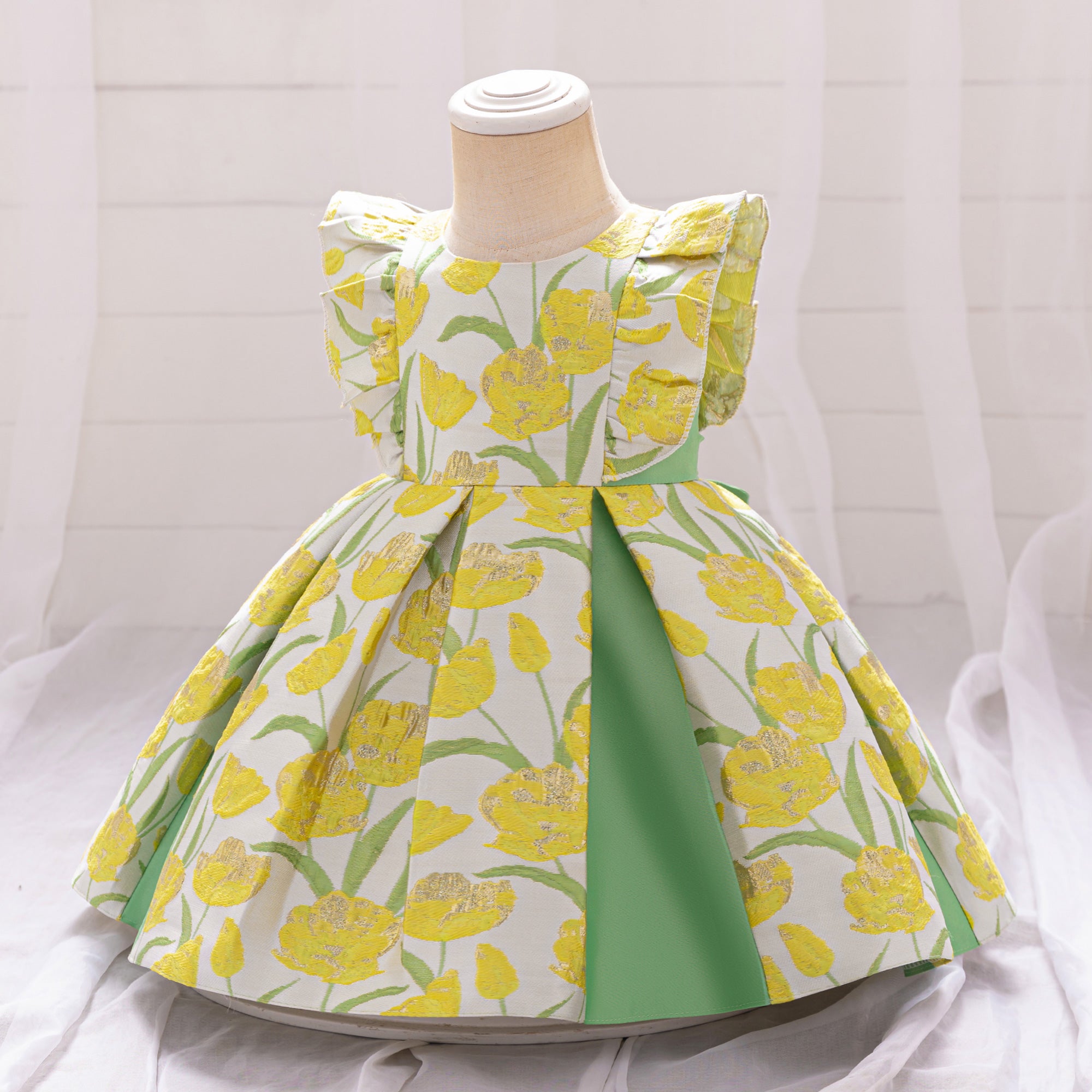Girls Floral Printed Fit and Flare Dress