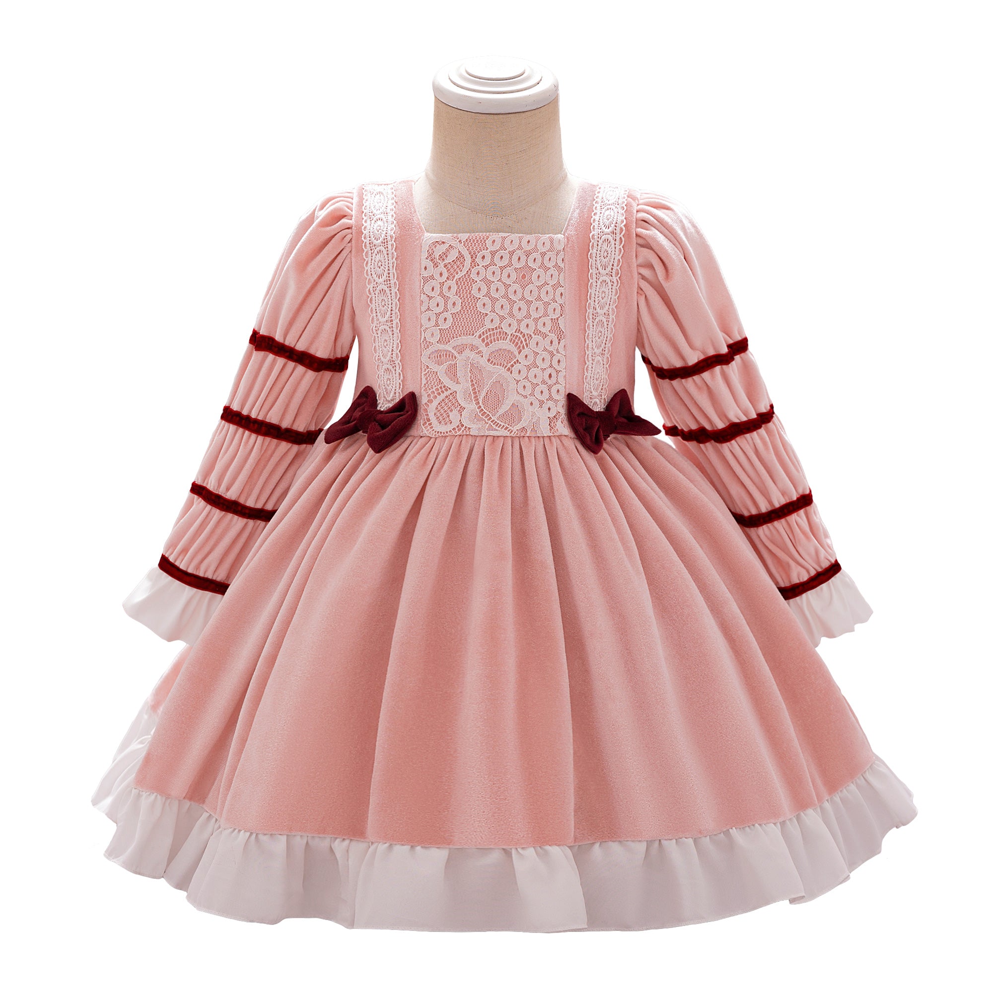 Girls Square Neck Fit and Flare Dress