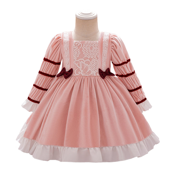 Girls Square Neck Fit and Flare Dress
