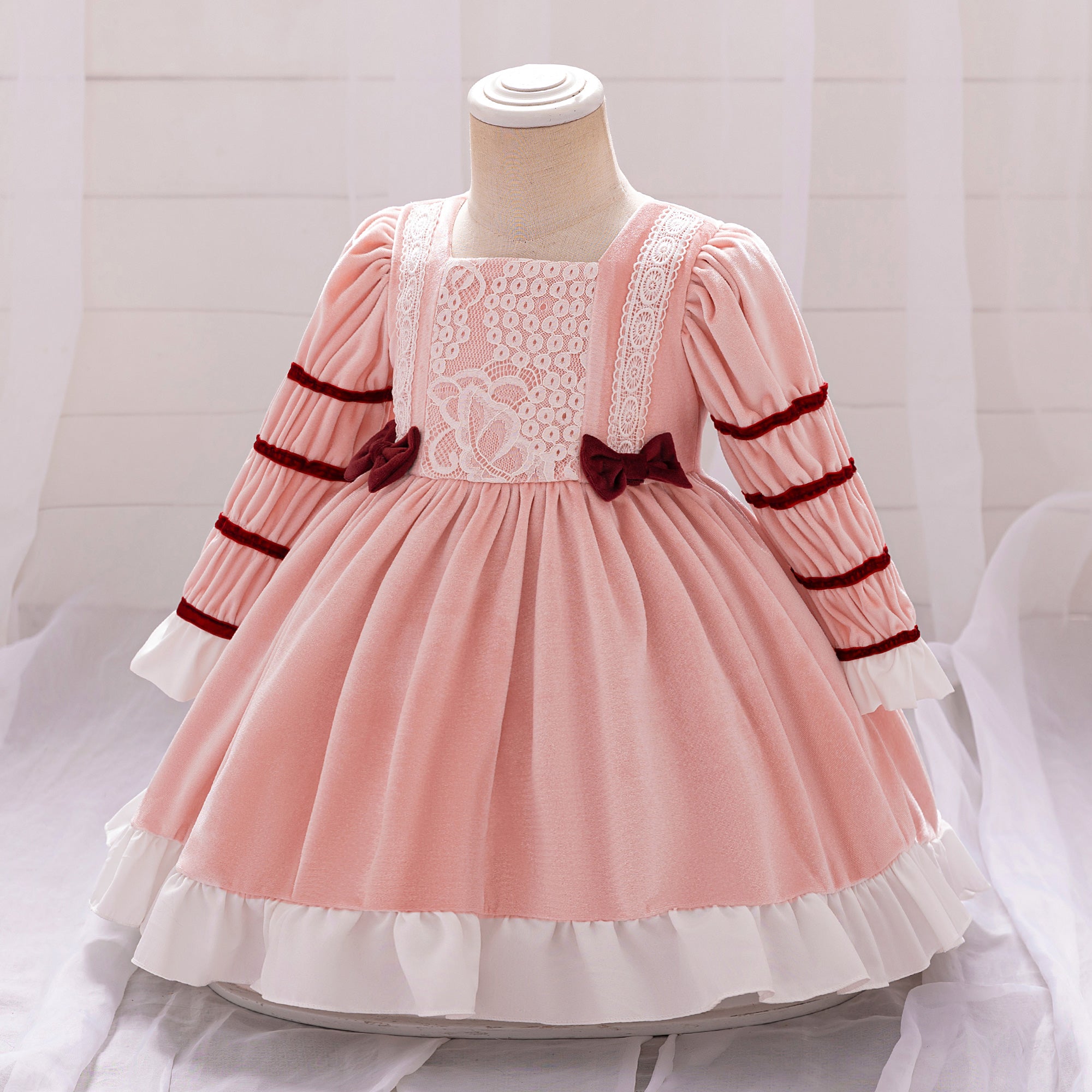 Girls Square Neck Fit and Flare Dress
