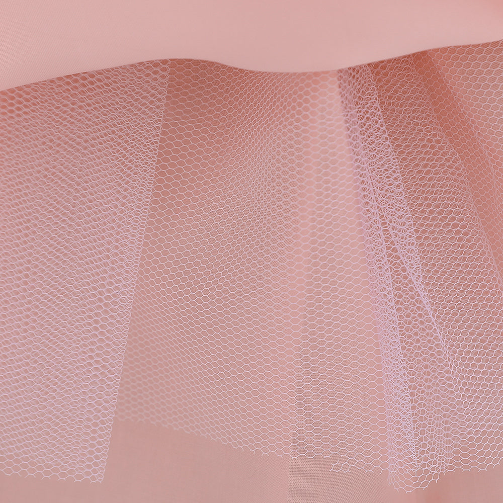 Girls Pink Embellished Bow Cold-Shoulder Fit & Flare Dress