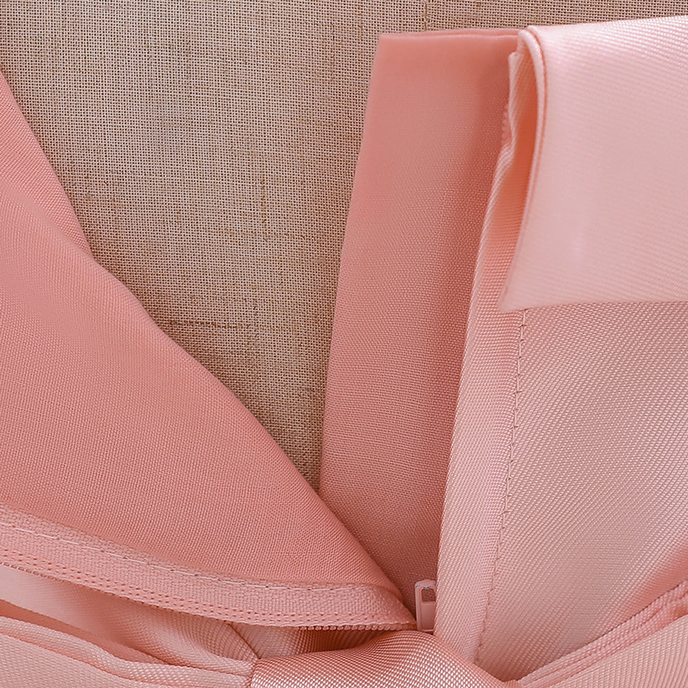 Girls Pink Embellished Bow Cold-Shoulder Fit & Flare Dress