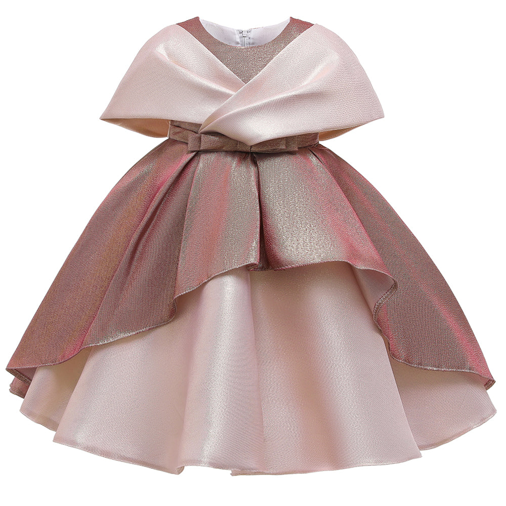 Pink Colourblocked Wrap Dress