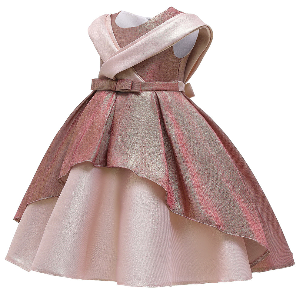Pink Colourblocked Wrap Dress