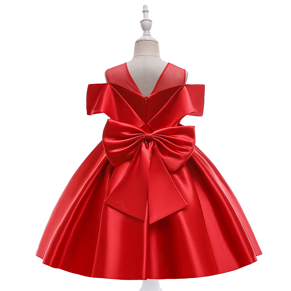 Girls Red  Applique Fit & Flare Maxi Dress