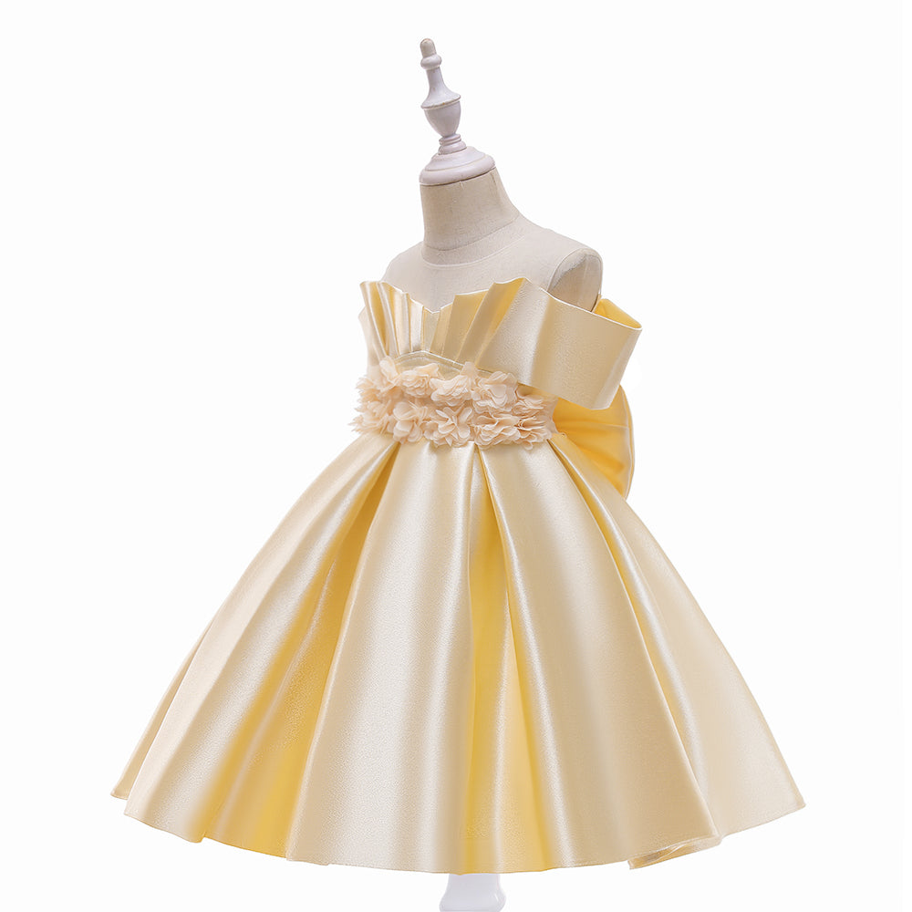 Champagne & brown Floral Embroidered Cold-Shoulder Applique Fit & Flare Mini Dress