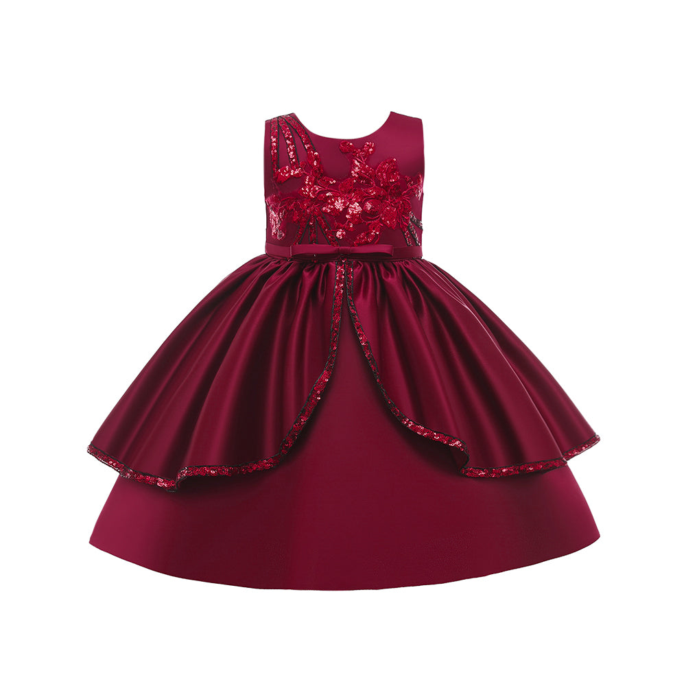 Girls Embellished Sleeveless Cotton Balloon Maxi Dress