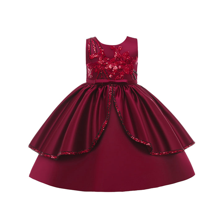 Girls Embellished Sleeveless Cotton Balloon Maxi Dress