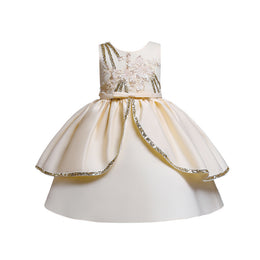 Sequined Embellished Fit & Flare Cotton Maxi Balloon Dress