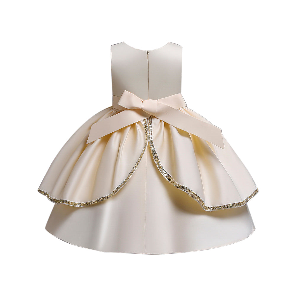 Sequined Embellished Fit & Flare Cotton Maxi Balloon Dress