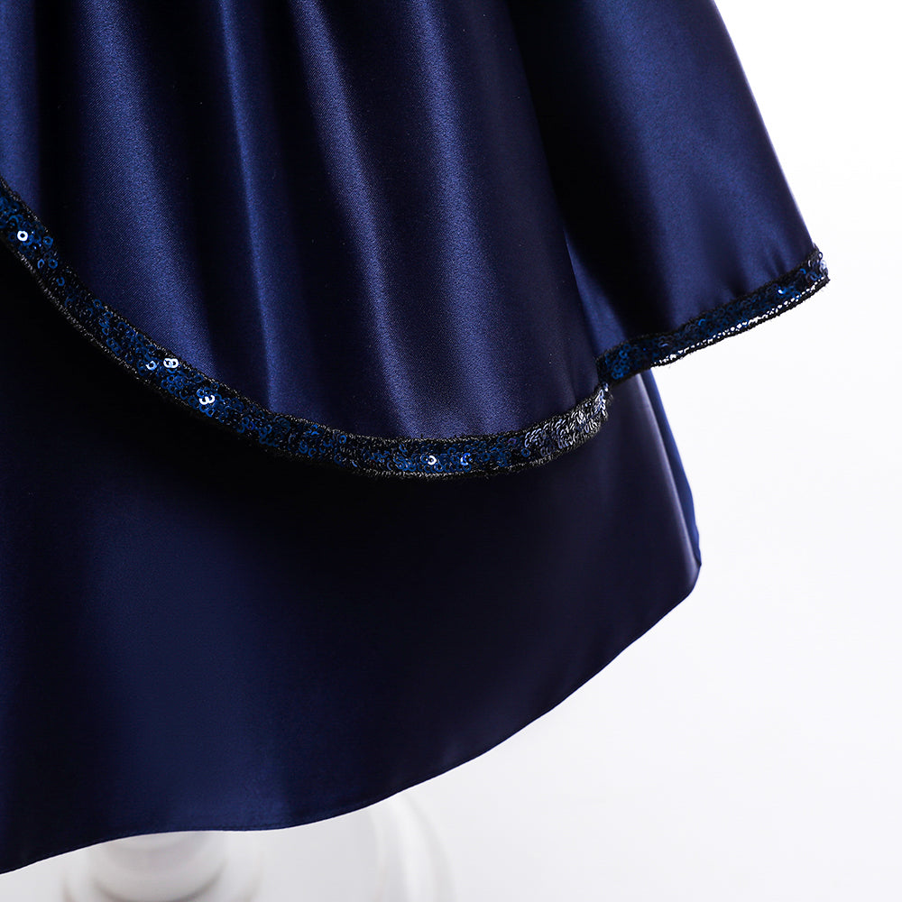 Navy Blue Embellished Flared Fit & Flare Maxi Dress