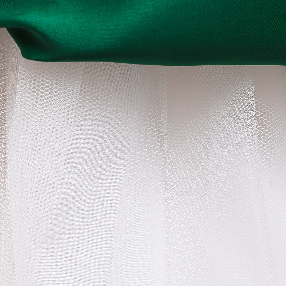 Girls Green Embellished Cotton Balloon Dress