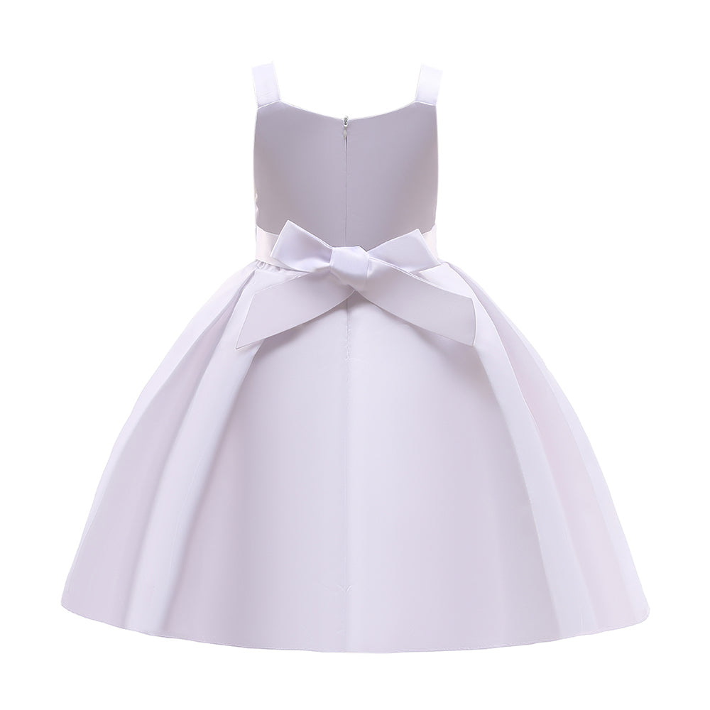 Girls White Balloon Party Dress