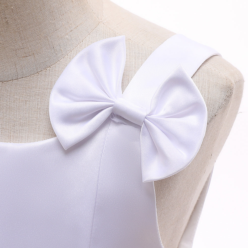 Girls White Balloon Party Dress