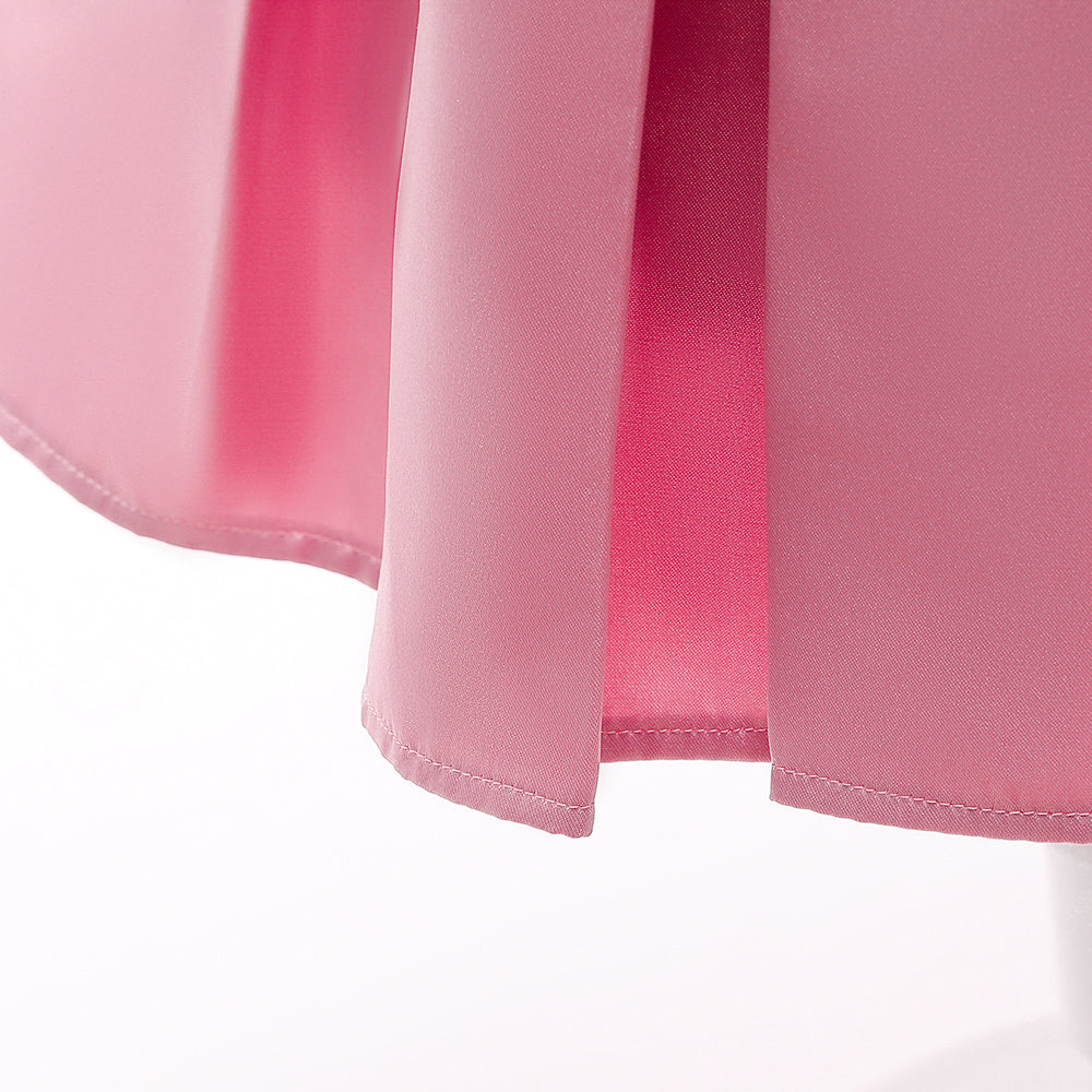 Girls Pink Shoulder Straps Bow & Gathered Detail Fit & Flare Dress