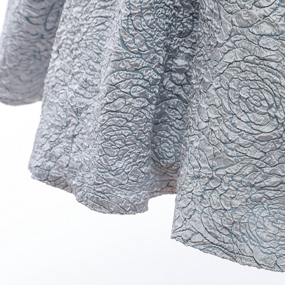 Girls Grey Self Design Fit & Flare Dress