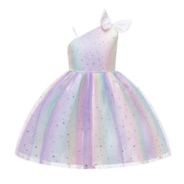 Shoulder Straps Embellished Semi Sheer Print Fit & Flare Dress