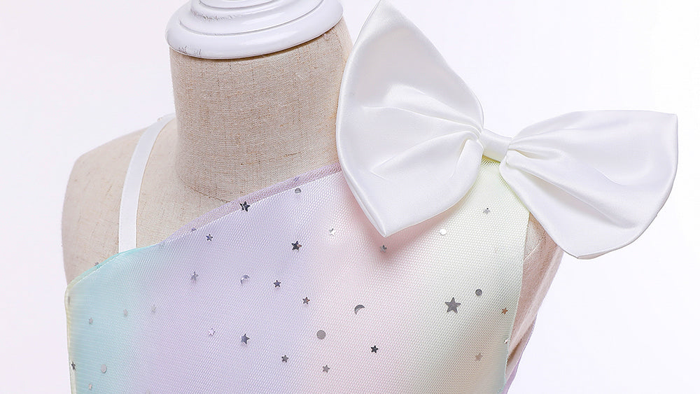 Shoulder Straps Embellished Semi Sheer Print Fit & Flare Dress