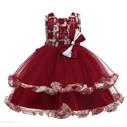 Maroon & White Floral Fit & Flare Maxi Dress