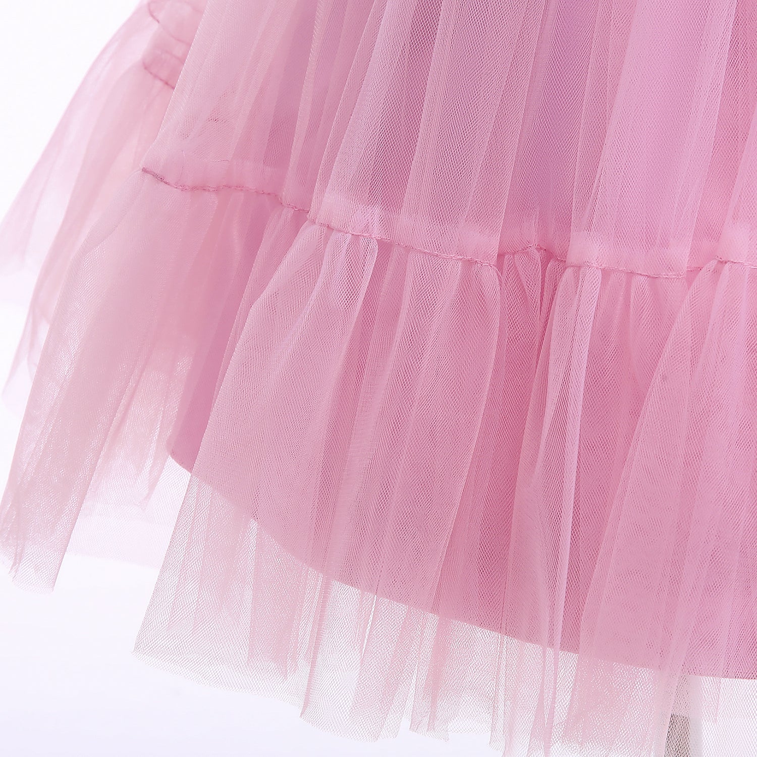Pink Girls Flared Sleeves Bow Embellished Fit & Flare Dress