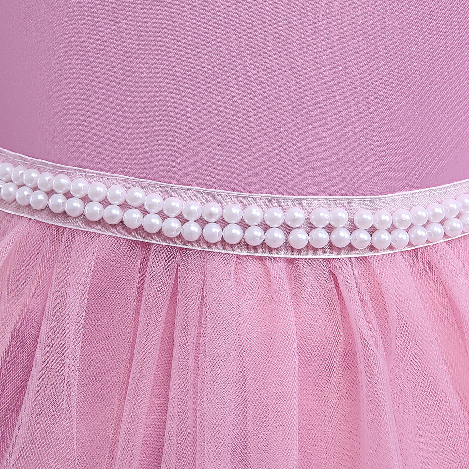 Pink Girls Flared Sleeves Bow Embellished Fit & Flare Dress
