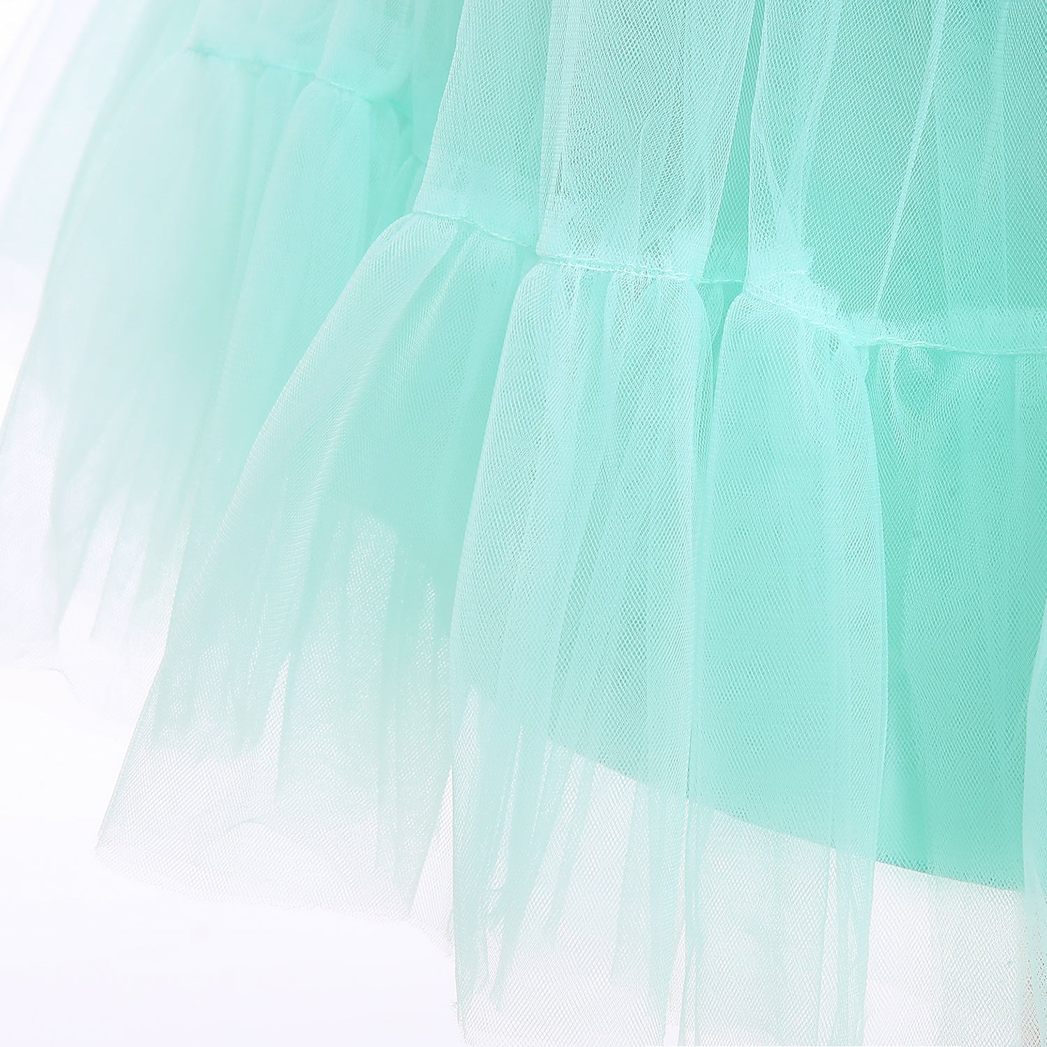 Green Girls Flared Sleeves Bow Embellished Fit & Flare Dress