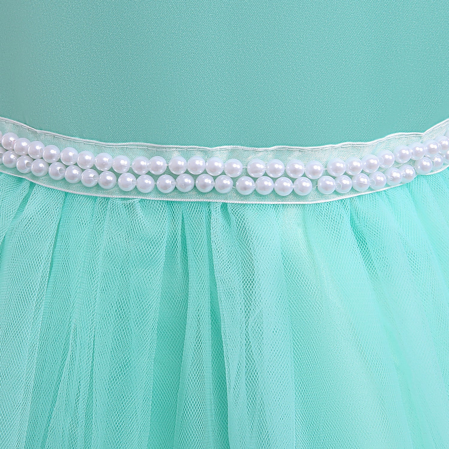 Green Girls Flared Sleeves Bow Embellished Fit & Flare Dress