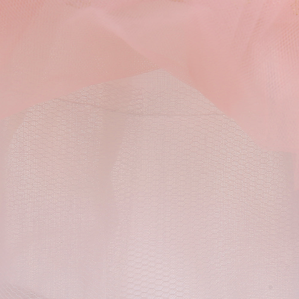 Girls Pink Self Design Flutter Sleeve Corsage Detail Fit & Flare Dress