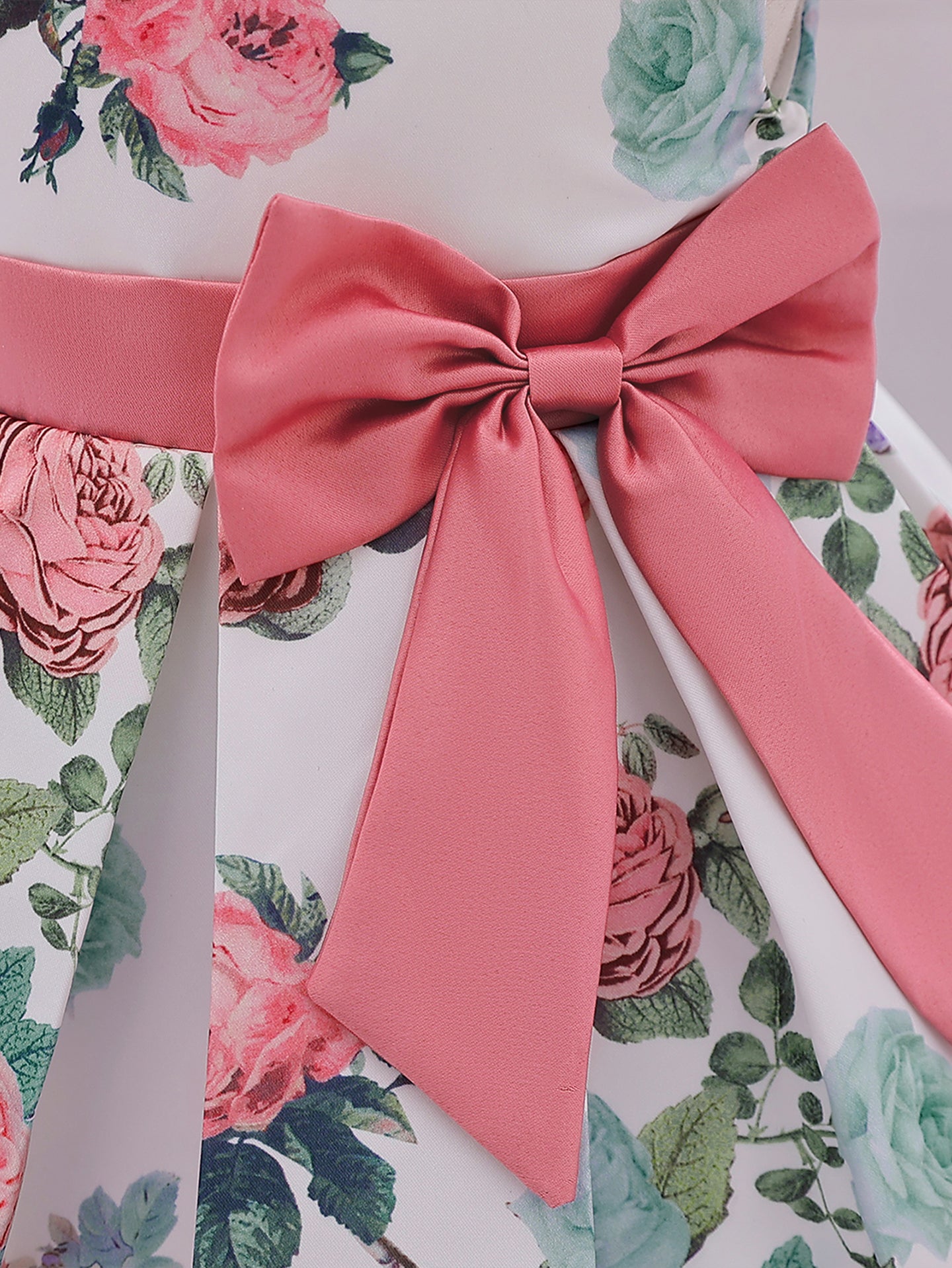 Girls Floral Print A-Line Midi Dress