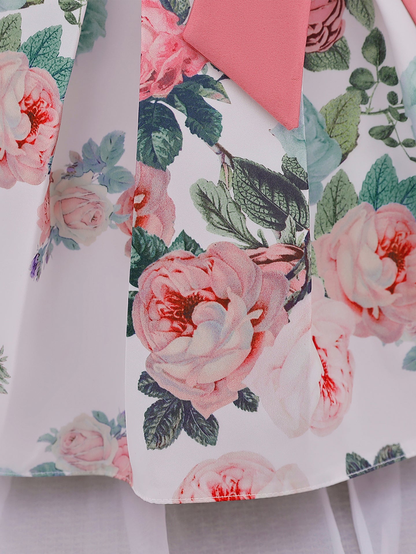 Girls Floral Print A-Line Midi Dress