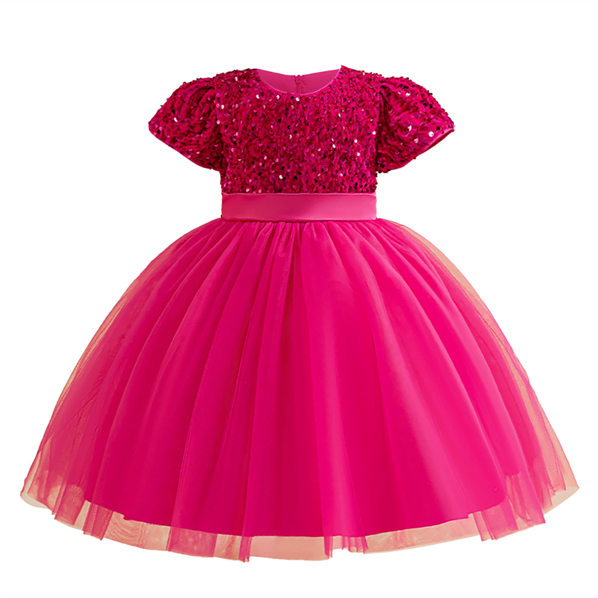 Embellished Puff Sleeve Balloon Dress