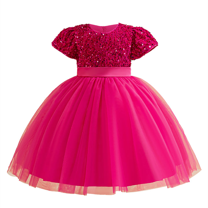 Embellished Puff Sleeve Balloon Dress