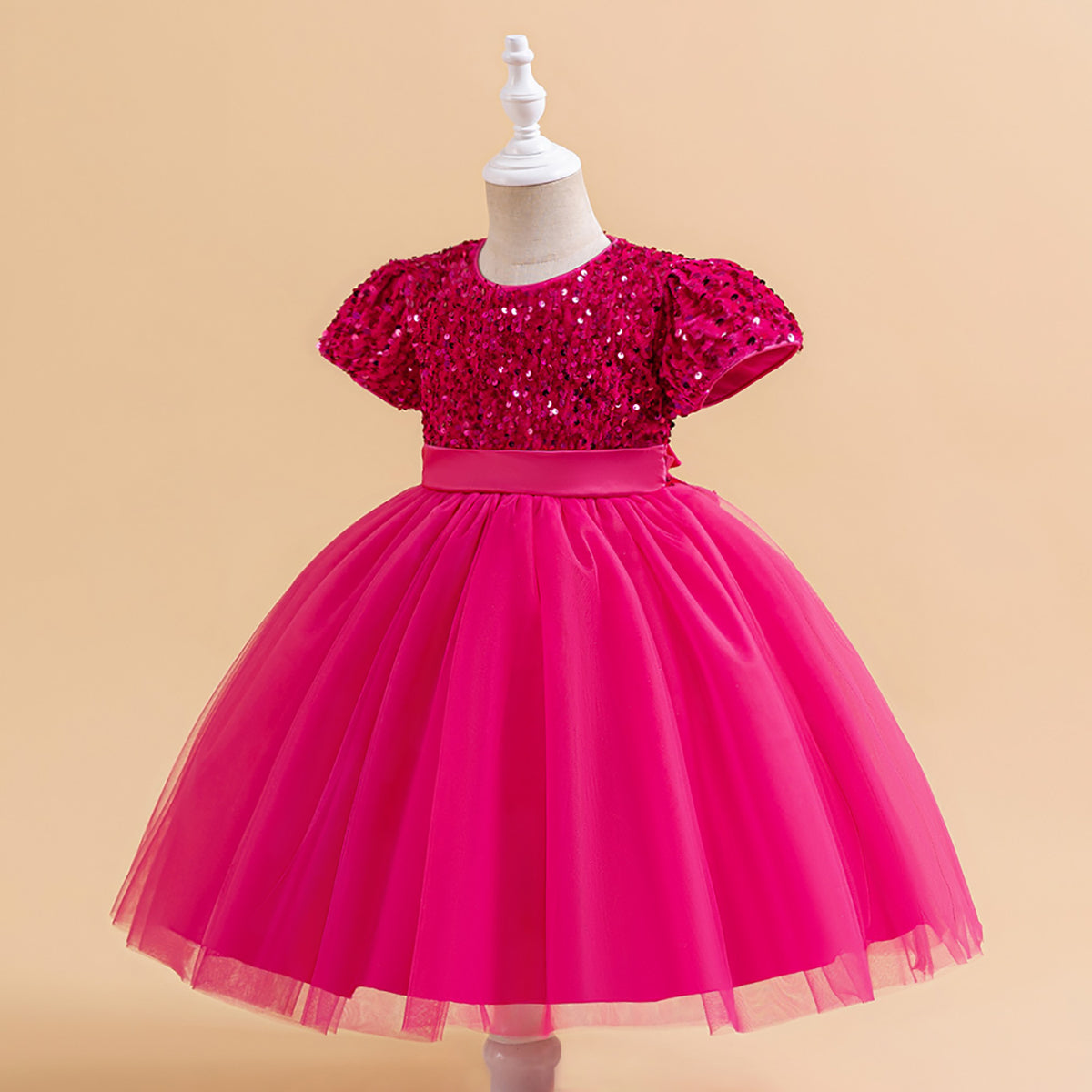 Embellished Puff Sleeve Balloon Dress