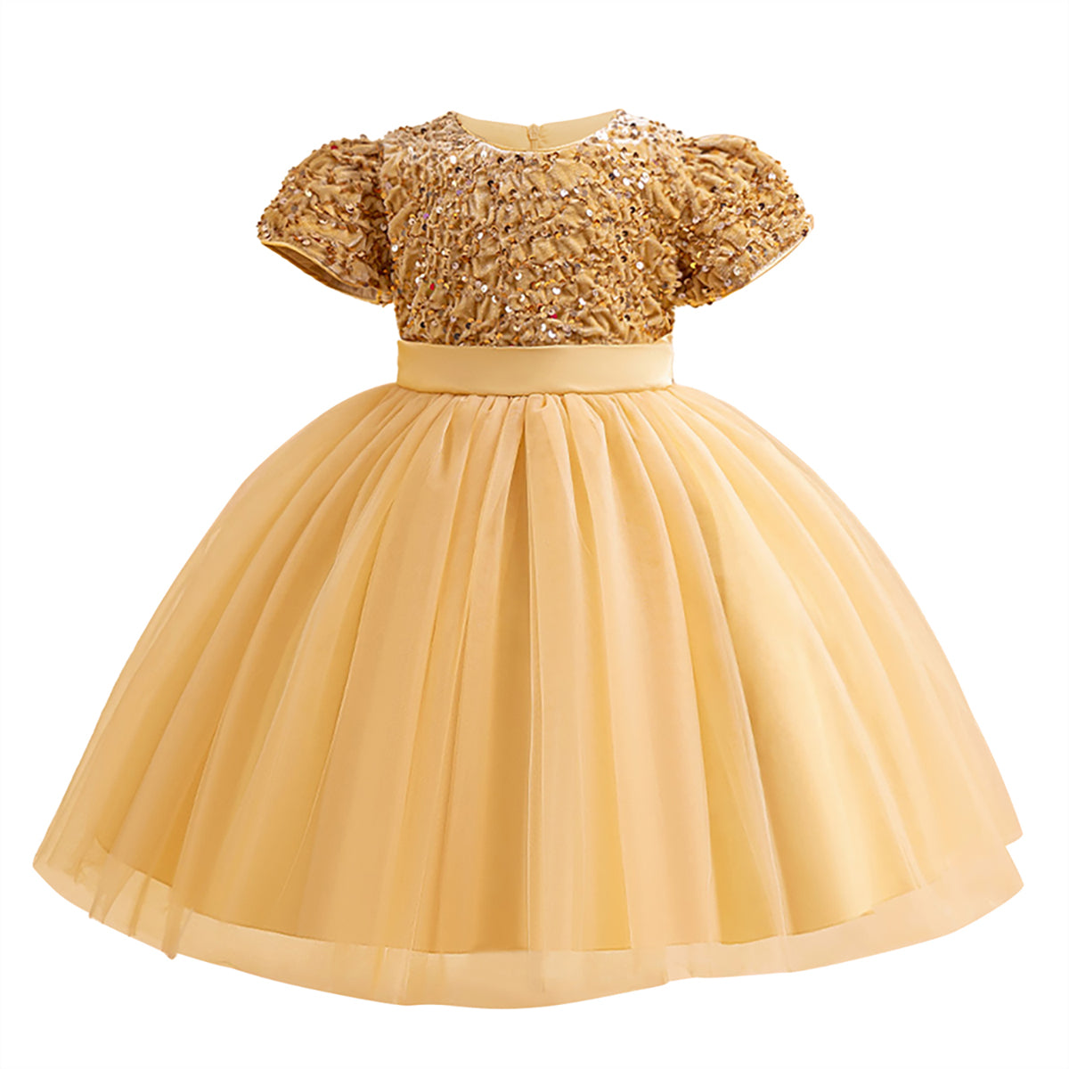 Embellished Puff Sleeve Balloon Dress