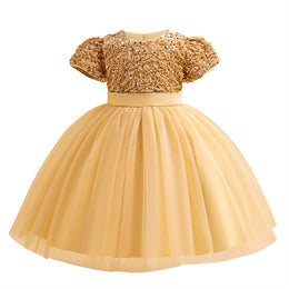 Embellished Puff Sleeve Balloon Dress