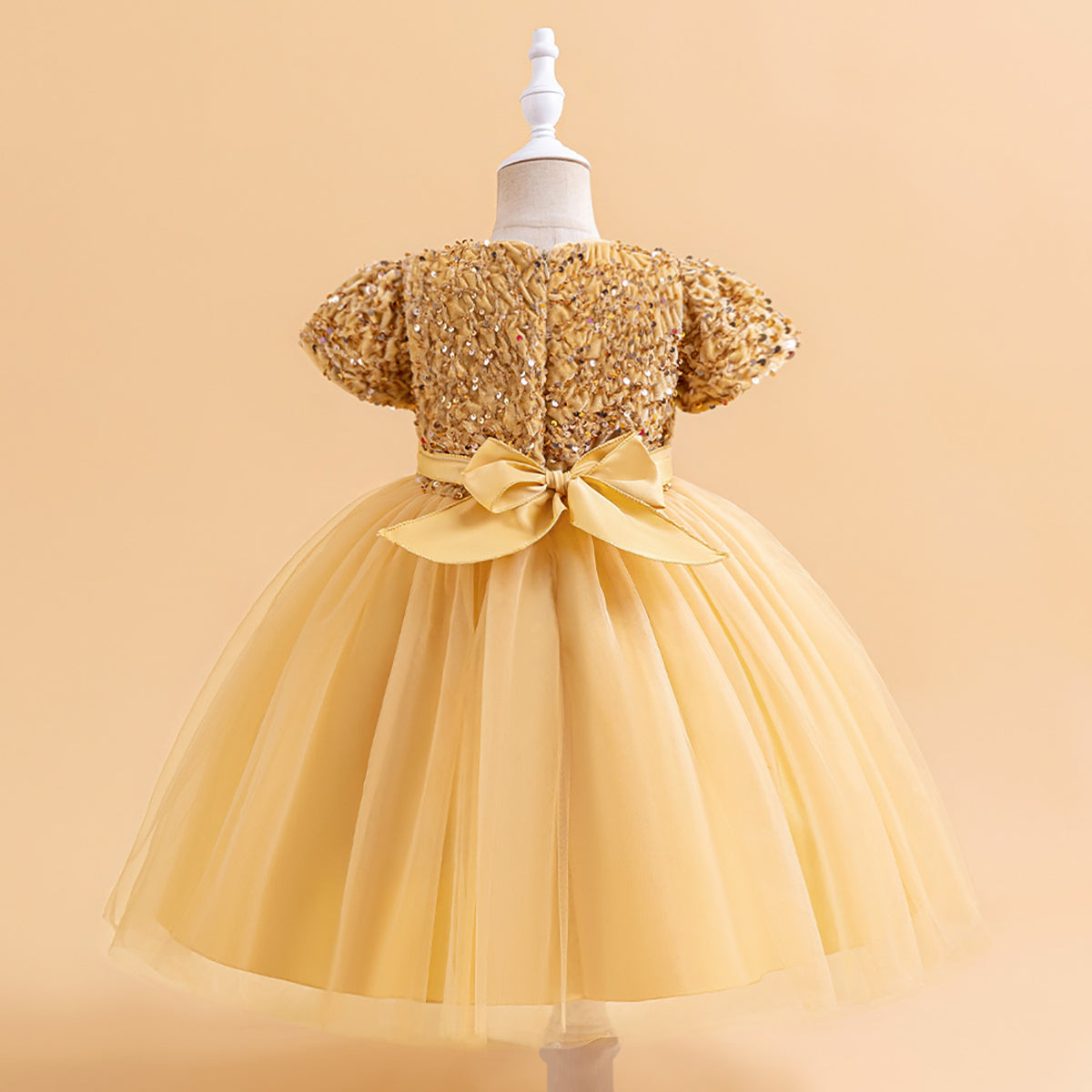 Embellished Puff Sleeve Balloon Dress
