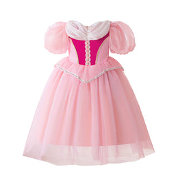 Girls Puff Sleeve Maxi Dress