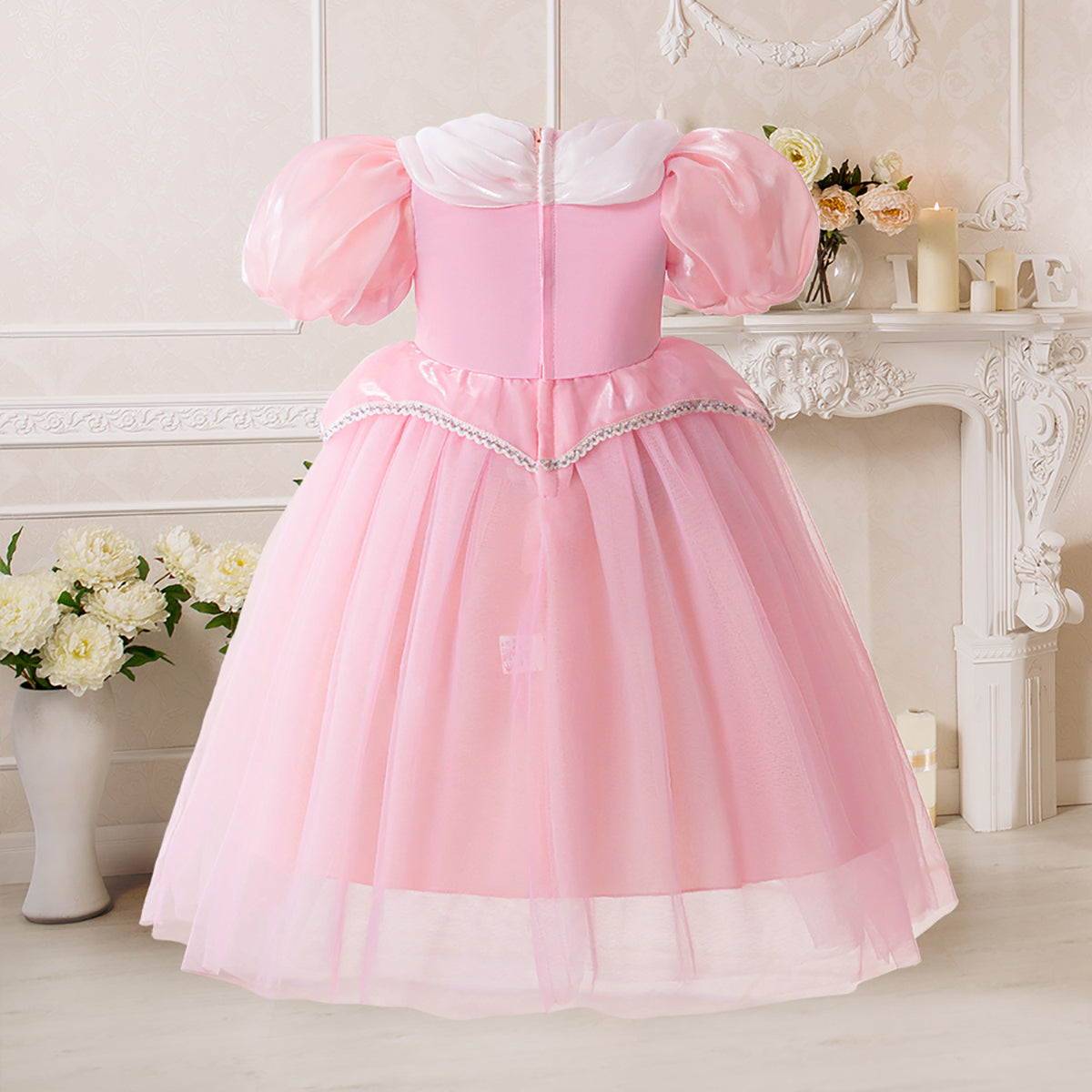 Girls Puff Sleeve Maxi Dress