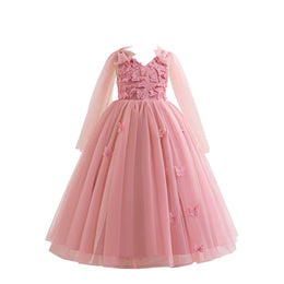 Girls Applique Maxi Gown  Dress