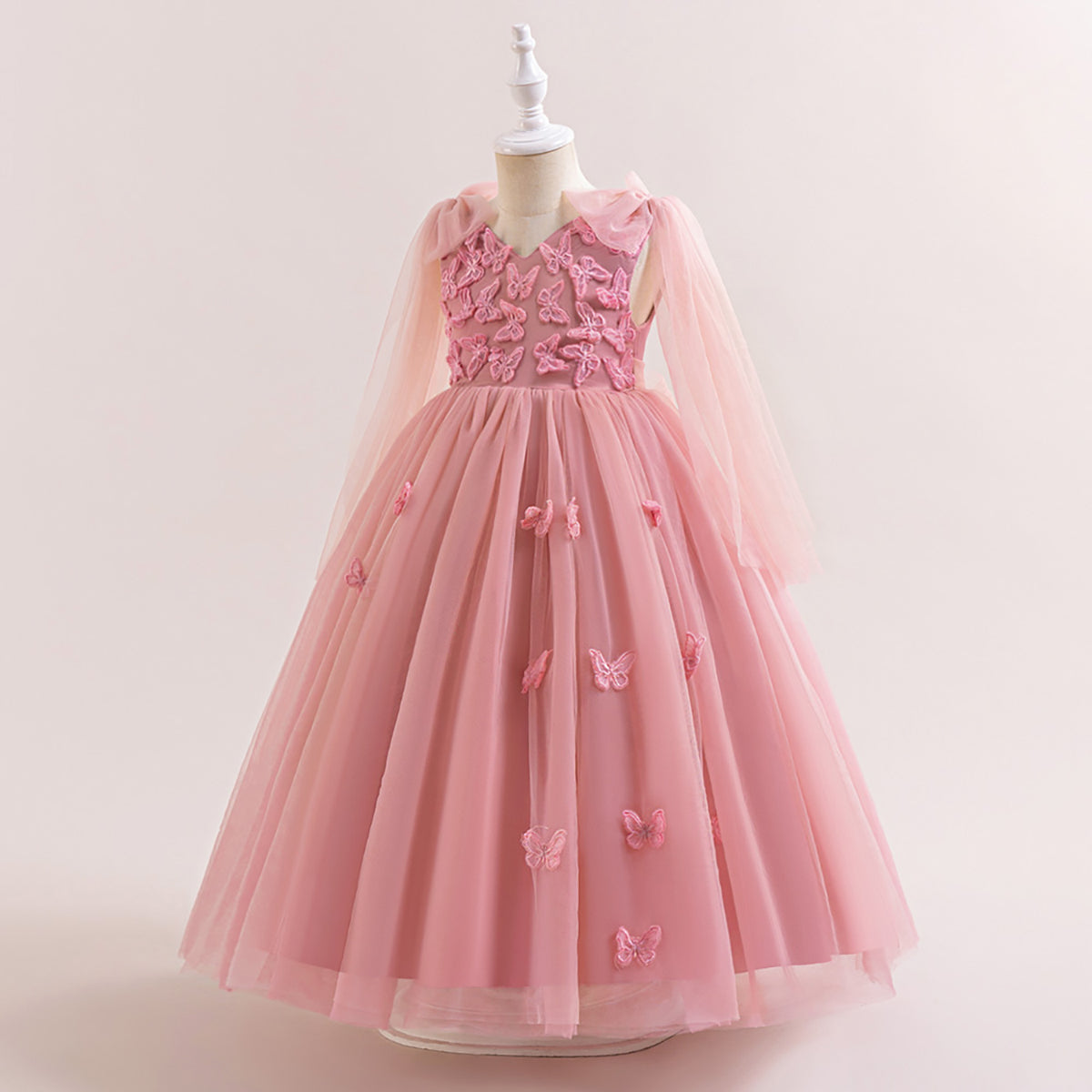 Girls Applique Maxi Gown  Dress