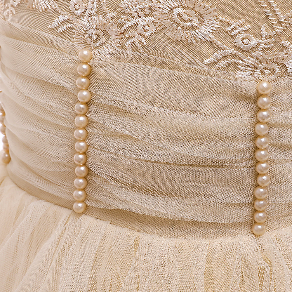 Embellished Round Neck Sleeveless Semi Sheer Maxi Dress