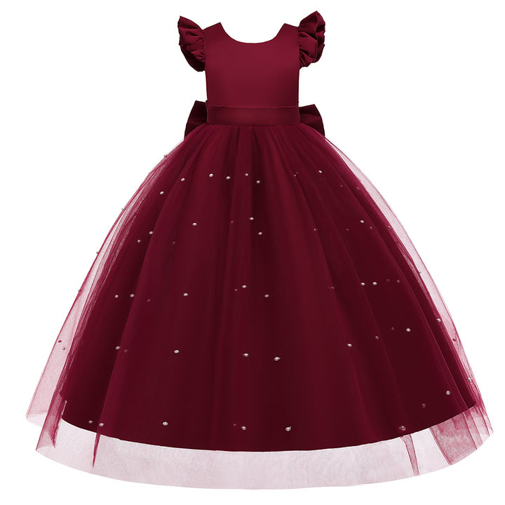 Maroon & dark sienna Embellished Fit & Flare Maxi Dress