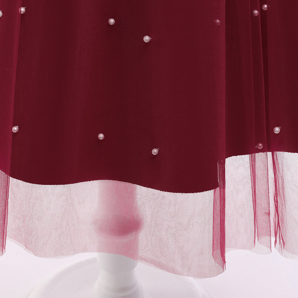 Maroon & dark sienna Embellished Fit & Flare Maxi Dress