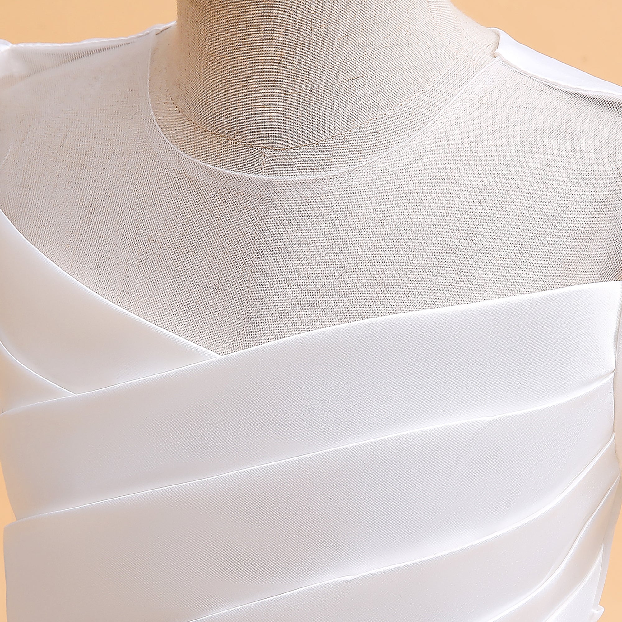 Girls White Puff Sleeves Fit & Flare Maxi Dress