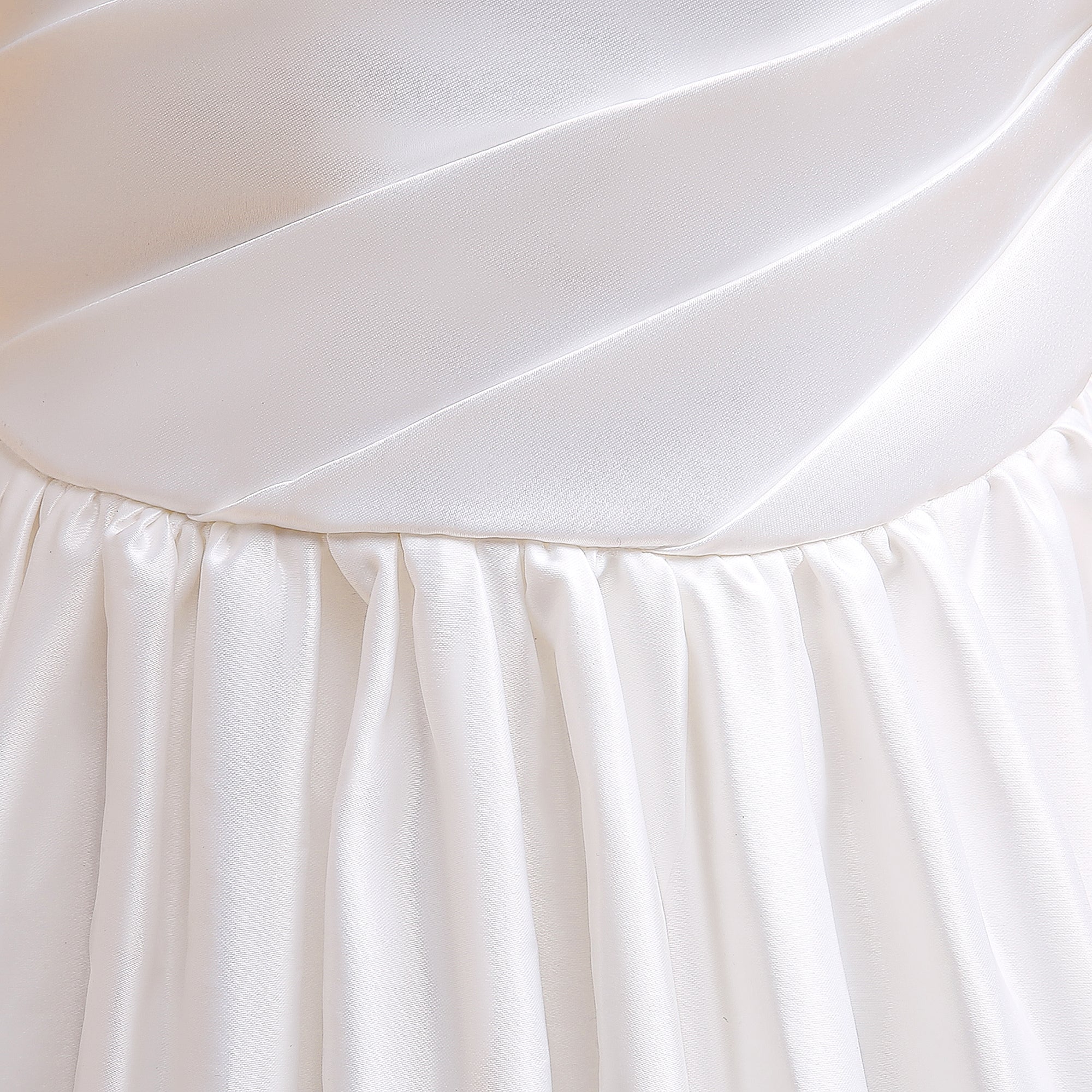 Girls White Puff Sleeves Fit & Flare Maxi Dress