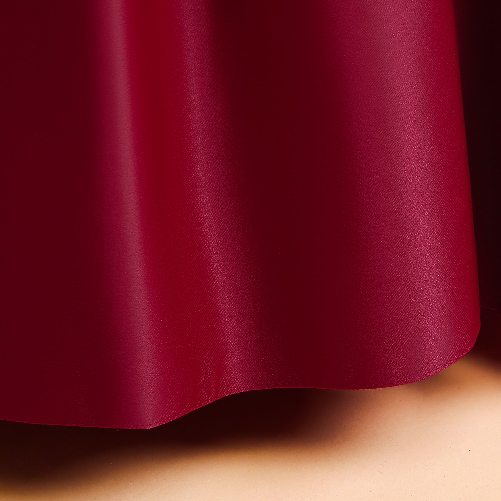 Girls Maroon Puff Sleeve Fit & Flare Maxi Dress